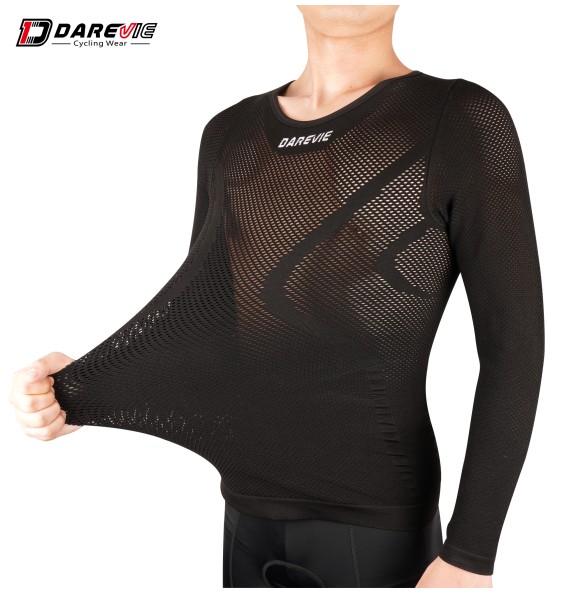 DAREVIE Cycling Jersey Compress 2024 Base Layer Full Sleeve Underwear Cycling Jersey Breathable Fishnet Shirt Seamless Bike Vest