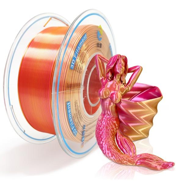 3D Printer Filament Two-tone PLA 1.75mm 250G Silk-like Material for 3D Printing Sublimation Products Dual Color Magic Filaments