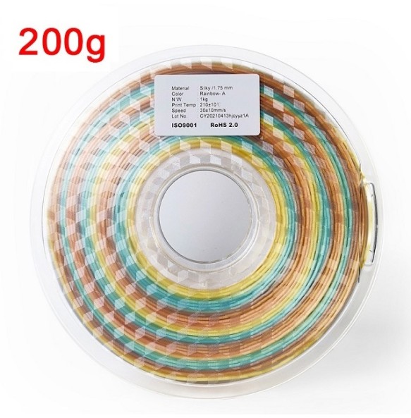 200G Rainbow Filament Silk PLA 1kg 1.75mm 3D Printer Silky Filament Color Change 3D Printing Materials PLA Filamento Gradient