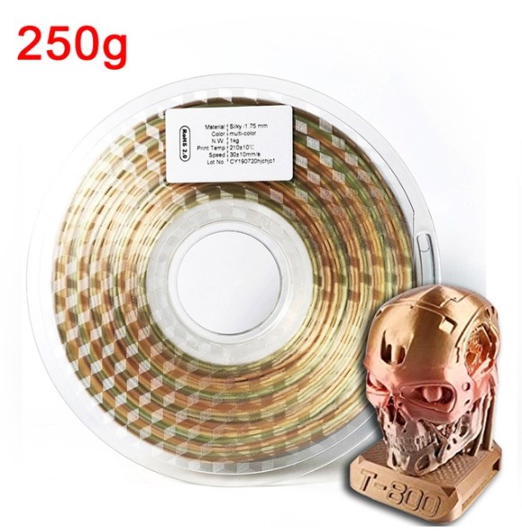 3D PLA Filament 1.75mm 3D Printer Filament Dual Color PLA 250G Rainbow Filament PLA Silk Tricolor Filamento impresora 3d