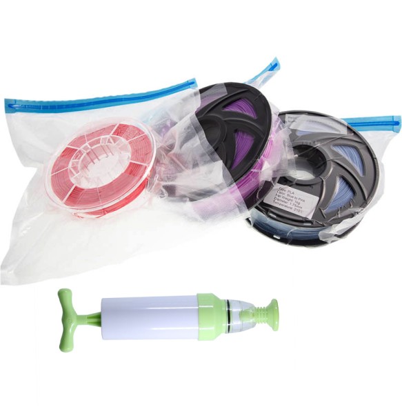 3D Printer Filament Vacuum Sealing Bags and Suction Pump Filament Storage Kit Keep Filament Dry Humidity Resistant Vacuum Set