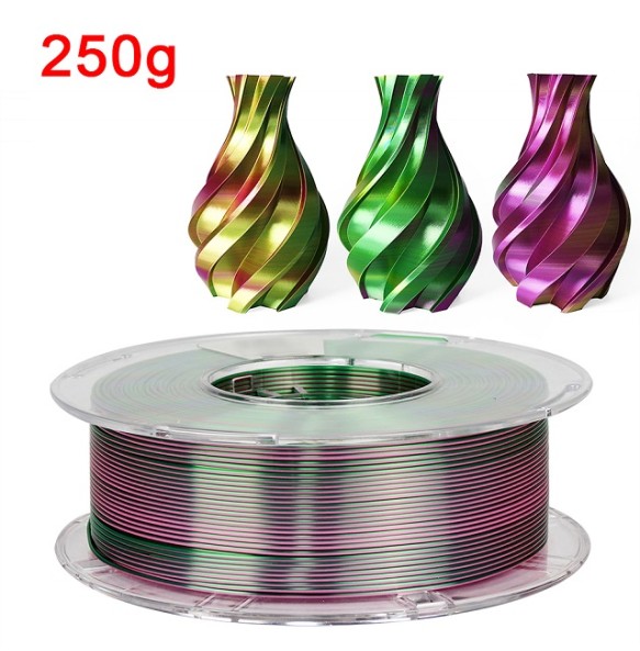 Silk PLA Filament 250g 1.75mm 3D Printer Filament Dual Color PLA Rainbow Filament PLA Tricolor Filamento impresora 3d