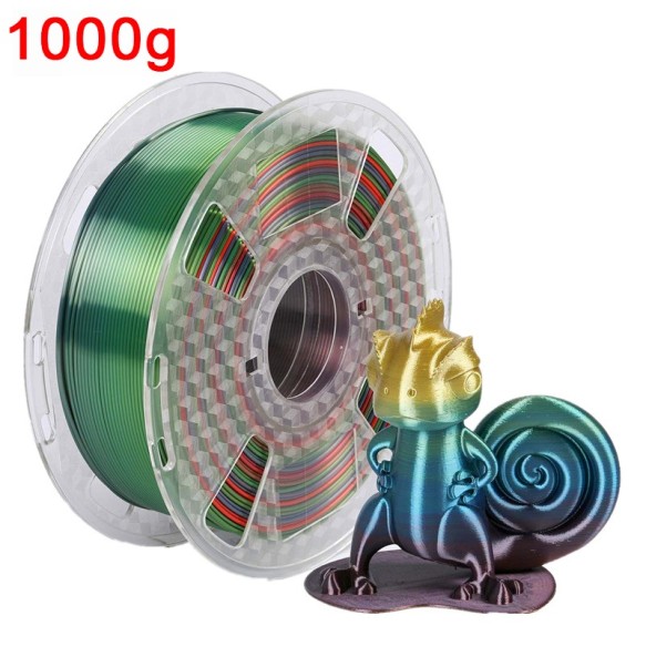 Rainbow Filament Silk PLA 1.75mm 1kg 3D Printer Filament Silky Luster 250g/500g Shiny 3D Pen Printing Materials Consumables