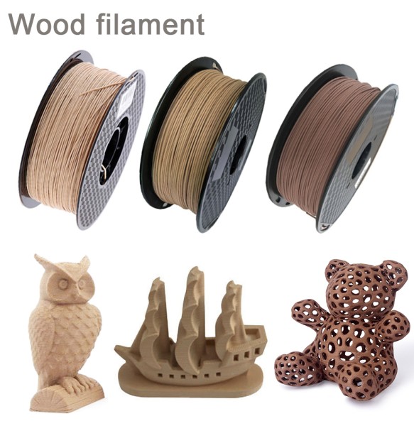 Wood Filament PLA 3D Printer 1.75mm 250g / 0.5Kg / 1Kg 3D Printing Material PLA Light Dark Red Wooden Color Filaments No Bubble