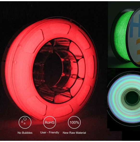 Glowing In The Dark 1.75mm 3D Printer Filament Luminous Sublimation Material for 3d Printing Glow Ranibow/ Red/ Firefly Green