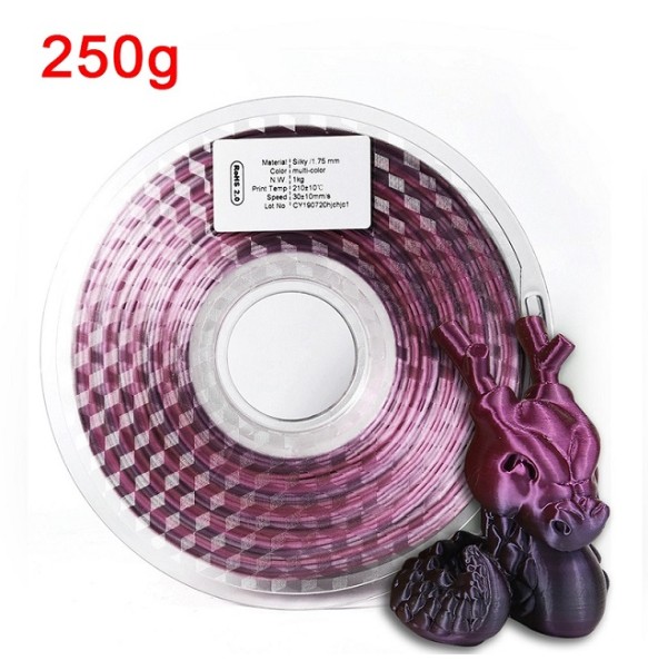 3D PLA Filament 1.75mm 3D Printer Filament Dual Color PLA 250G Rainbow Filament PLA Silk Tricolor Filamento impresora 3d