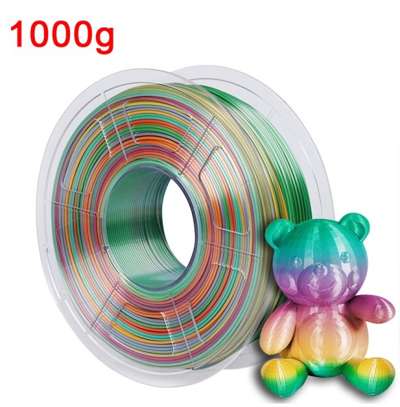 200G Rainbow Filament Silk PLA 1kg 1.75mm 3D Printer Silky Filament Color Change 3D Printing Materials PLA Filamento Gradient