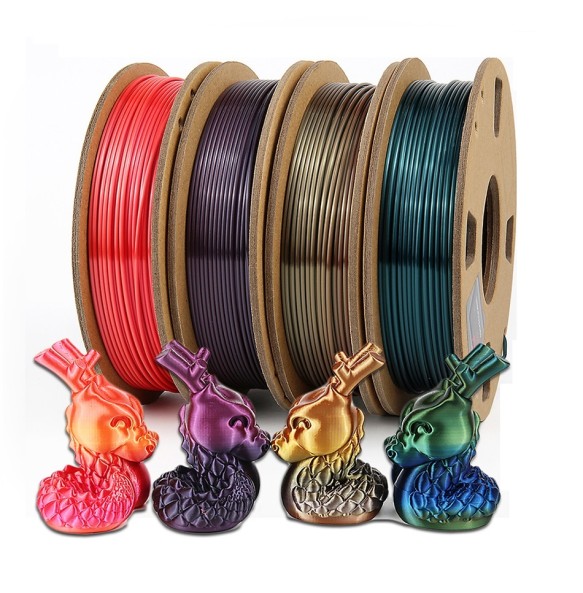 Rainboｗ Filament 1kg Silk PLA 1.75mm 3D Printer Filament Silky Luster 250g/500g Shiny 3D Pen Printing Materials Consumables