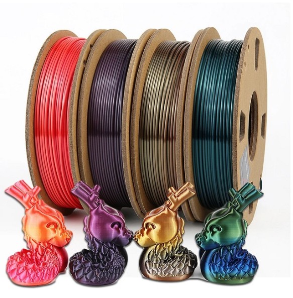 3D Filament Dual Color PLA 1kg 3D Printer Filament Silk PLA 1.75mm Two-tone 3D Printing Material Two Colors Sublimation Duotone