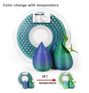 PLA 3D Printer Filament Color Change with Temperature 31-45 Degree Rainow Purple to Pink Green to Yellow 1.75mm for 3D Printing