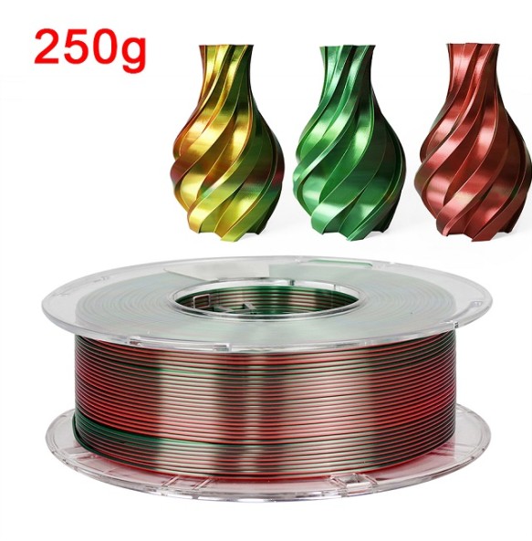 3D PLA Filament 1.75mm 3D Printer Filament Dual Color PLA 250G Rainbow Filament PLA Silk Tricolor Filamento impresora 3d