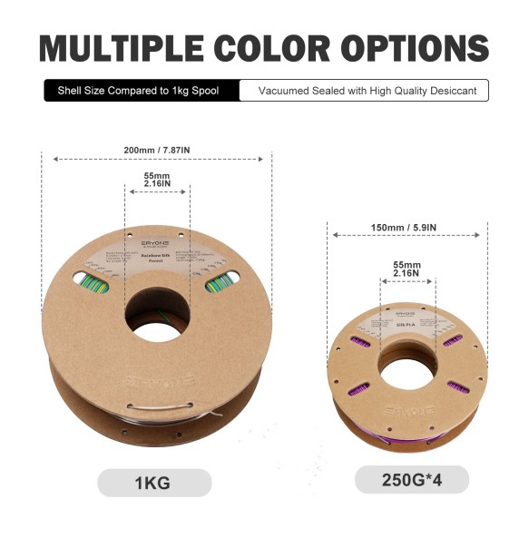 ERYONE 250G Silk Dual-Color PLA Filament 1.75mm ± 0.03 For FDM 3D Printing New Arrival Fast Shipping