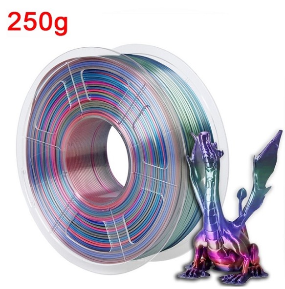 Silk PLA Filament 250g 1.75mm 3D Printer Filament Dual Color PLA Rainbow Filament PLA Tricolor Filamento impresora 3d