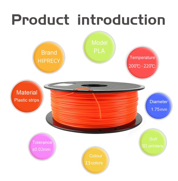 3D Printer Filament PLA 1.75mm 500g Printing Materals Plastic Black Red Sublimation Translucent Transparent Yellow Blue Purple