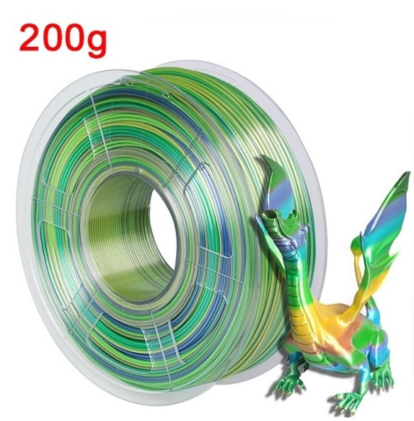 200G Rainbow Filament Silk PLA 1kg 1.75mm 3D Printer Silky Filament Color Change 3D Printing Materials PLA Filamento Gradient