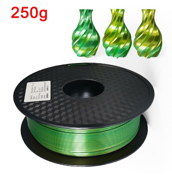 Silk PLA Filament 250g 1.75mm 3D Printer Filament Dual Color PLA Rainbow Filament PLA Tricolor Filamento impresora 3d