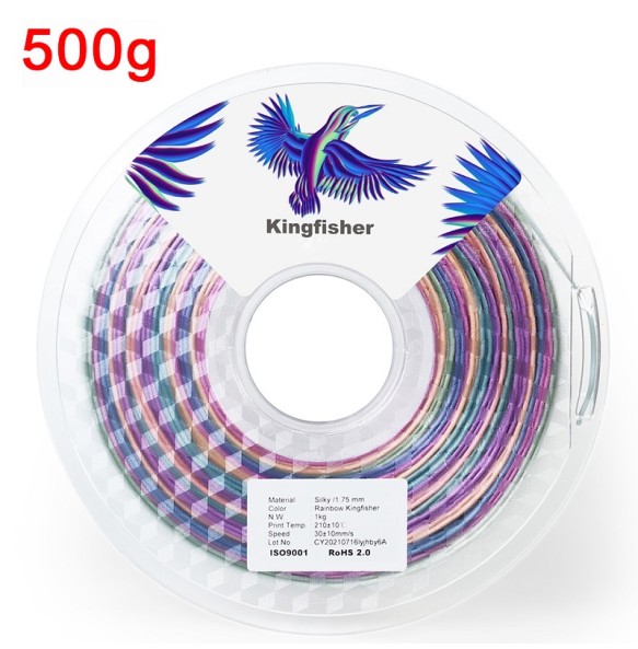 Rainbow Filament Silk PLA 1.75mm 1kg 3D Printer Filament Silky Luster 250g/500g Shiny 3D Pen Printing Materials Consumables