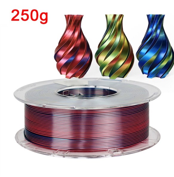 Silk PLA Filament 250g 1.75mm 3D Printer Filament Dual Color PLA Rainbow Filament PLA Tricolor Filamento impresora 3d