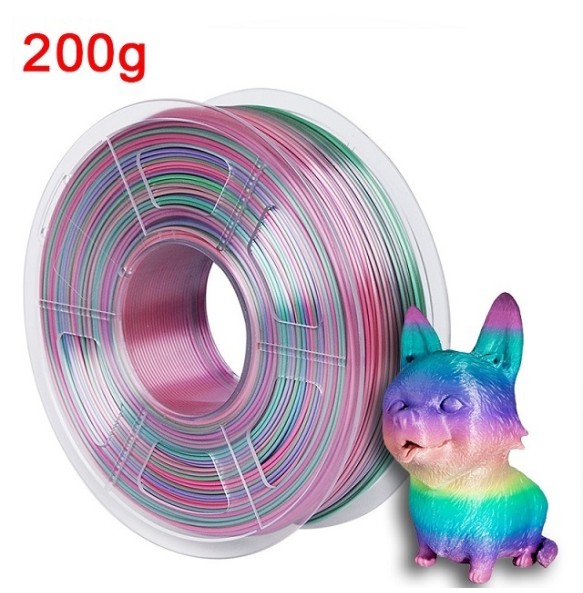 200G Rainbow Filament Silk PLA 1kg 1.75mm 3D Printer Silky Filament Color Change 3D Printing Materials PLA Filamento Gradient