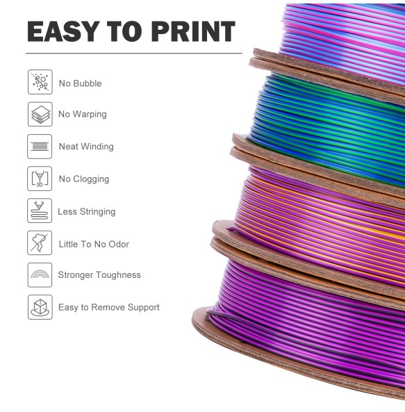 ERYONE 200g Dual Colors Silk PLA Filament For FDM 3D Printer 1.75mm ±0.03 High Quality New arrival Impresora 3D Printting