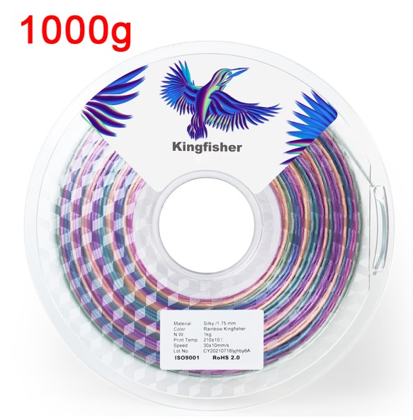 Silk Rainbow Filament 1.75mm For 3D Printer Shiny Polychrome Color PLA Filament Silk-like Sublimation Smooth Printing Materials