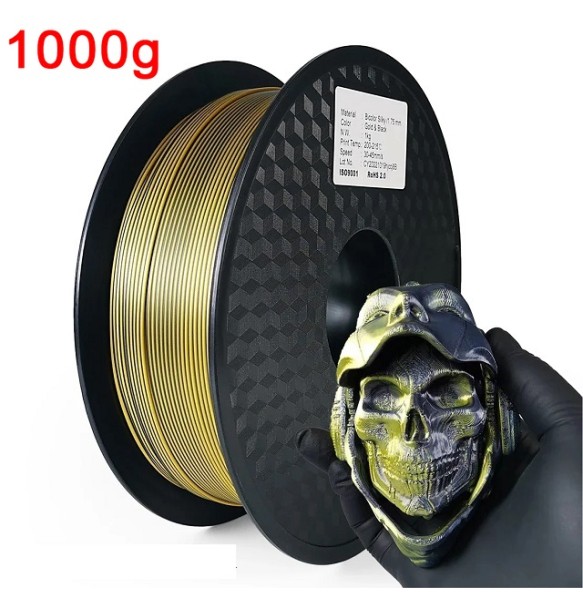 250g Dual Color PLA Silk Filament 1kg 3D Printer Filament 1.75mm Two-tone 3D Printing Material Two Color PLA Sublimation Duotone