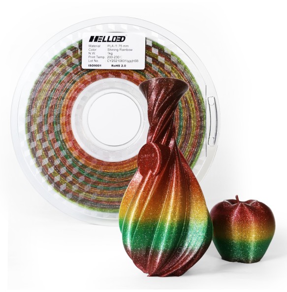 3D Printer Filament PLA 1.75mm Glittering Shining Rainbow Sublimation 3D Printing Material Sparkle Black Purple Blue Gold Orange