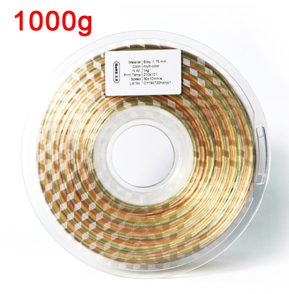 Silk Metallike Gradient Multicolor 3D Printer PLA Filament 1.75mm 3d Printing Material Shiny Rainbow Rose Gold Bronze 250g-1kg