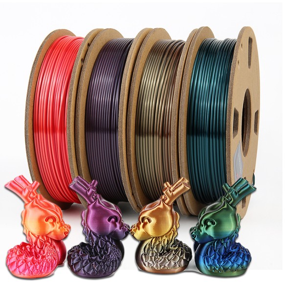 New Silk Rainbow PLA 1.75mm 3D Printing Material Duotone Gradient Gold Bronze Purple Black 3D Printer Filament 1kg 500g 250g