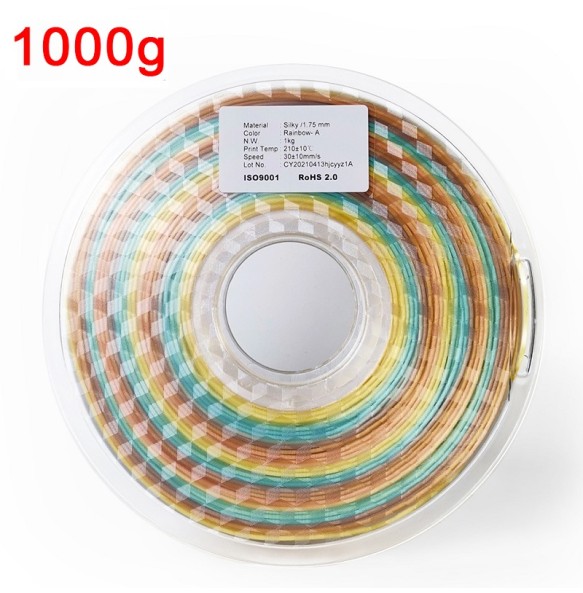 Rainbow Filament Silk PLA 1.75mm 1kg 3D Printer Filament Silky Luster 250g/500g Shiny 3D Pen Printing Materials Consumables