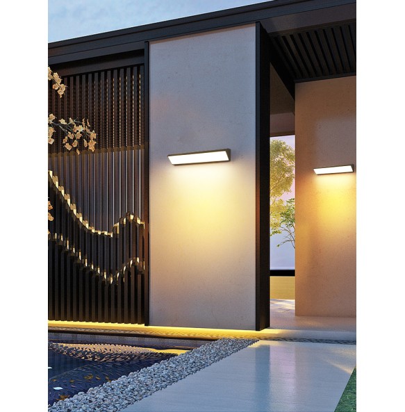 Led Waterproof Wall Lamp IP65 Outdoor Long Strip Exterior Line Light Garden Decoration External Wall Washer Lamps White Black