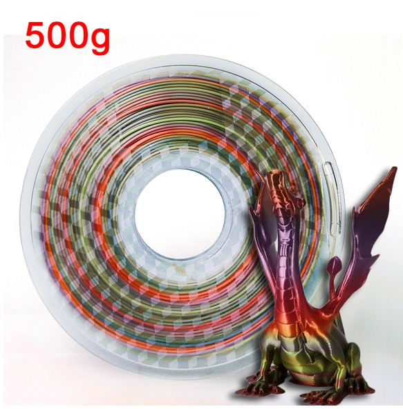 Silk Rainbow Filament 1.75mm For 3D Printer Shiny Polychrome Color PLA Filament Silk-like Sublimation Smooth Printing Materials