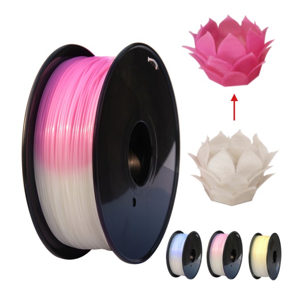 PLA Light Change Color 3D Printer Filament Printing Material Sublimation Plastic White to Pink Yellow Blue PLA for 3D Printer