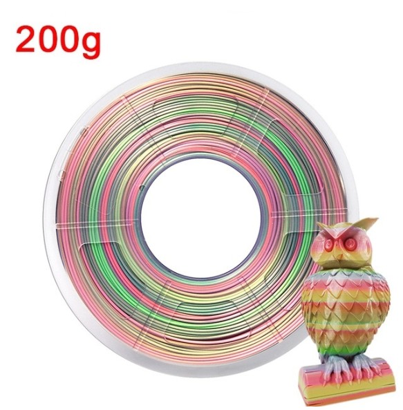 200G Rainbow Filament Silk PLA 1kg 1.75mm 3D Printer Silky Filament Color Change 3D Printing Materials PLA Filamento Gradient