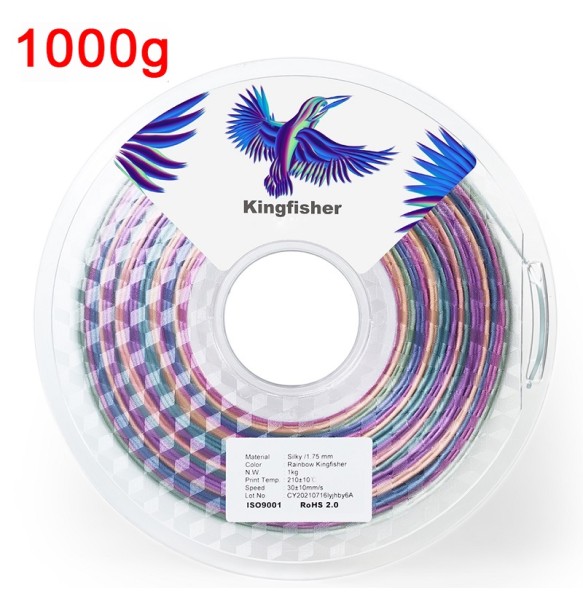 Rainbow Filament Silk PLA 1.75mm 1kg 3D Printer Filament Silky Luster 250g/500g Shiny 3D Pen Printing Materials Consumables