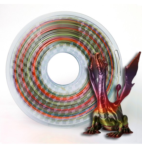 Silk Rainbow Filament 1.75mm For 3D Printer Shiny Polychrome Color PLA Filament Silk-like Sublimation Smooth Printing Materials