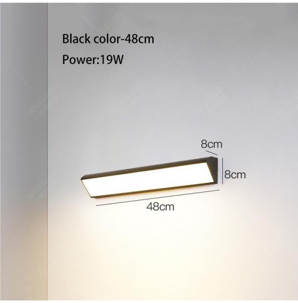 Led Waterproof Wall Lamp IP65 Outdoor Long Strip Exterior Line Light Garden Decoration External Wall Washer Lamps White Black