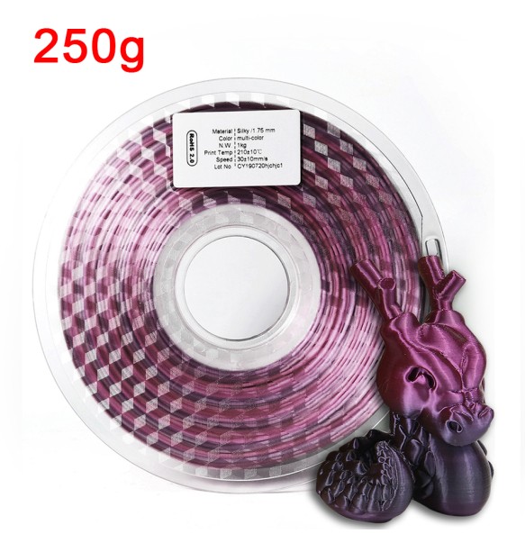 New Silk Rainbow PLA 1.75mm 3D Printing Material Duotone Gradient Gold Bronze Purple Black 3D Printer Filament 1kg 500g 250g