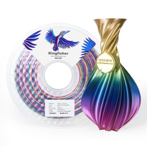 Silk Rainbow Filament 1.75mm For 3D Printer Shiny Polychrome Color PLA Filament Silk-like Sublimation Smooth Printing Materials