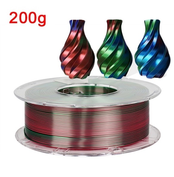 3D Printer Filament PLA 1.75mm 200G 3D Silk Filament Dual Color PLA Rainbow Filament PLA Silk Tricolor Filamento impresora 3d