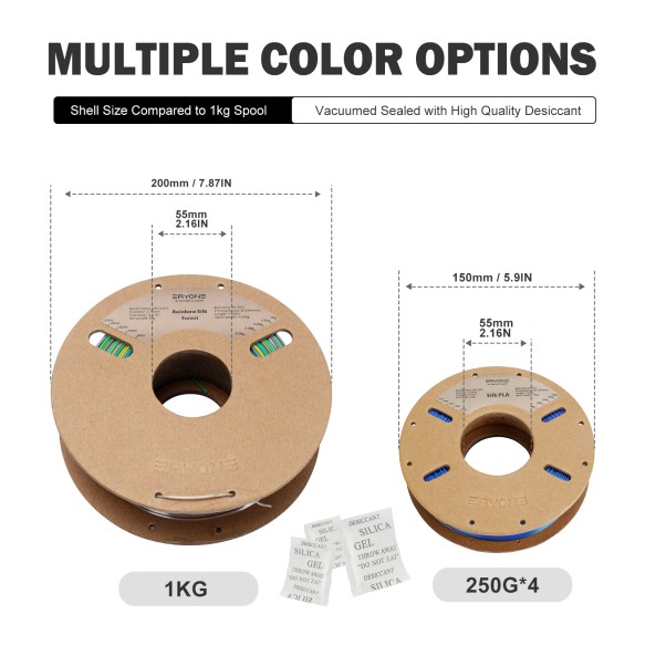 ERYONE 250G Silk Tri-Color PLA  Filament 1.75mm ± 0.03 For FDM 3D Printing New Arrival Fast Shipping