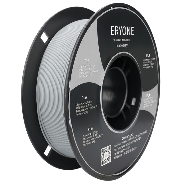 ERYONE Matte PLA Filament 1KG Spool 1.75mm 1.45 Density (g/cm3) Matte PLA Filament For FDM 3D Printer Fast Free Shipping