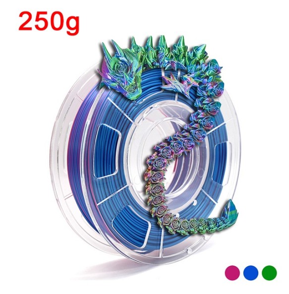 Silk PLA Filament 250g 1.75mm 3D Printer Filament Dual Color PLA Rainbow Filament PLA Tricolor Filamento impresora 3d