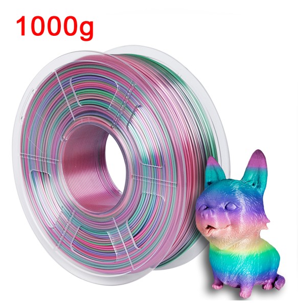 Gradient PLA Rainbow 3D Printer Filament 1kg Silk PLA 1.75mm Sublimation Universe Forest Candy Macaron Filaments for 3D Printing