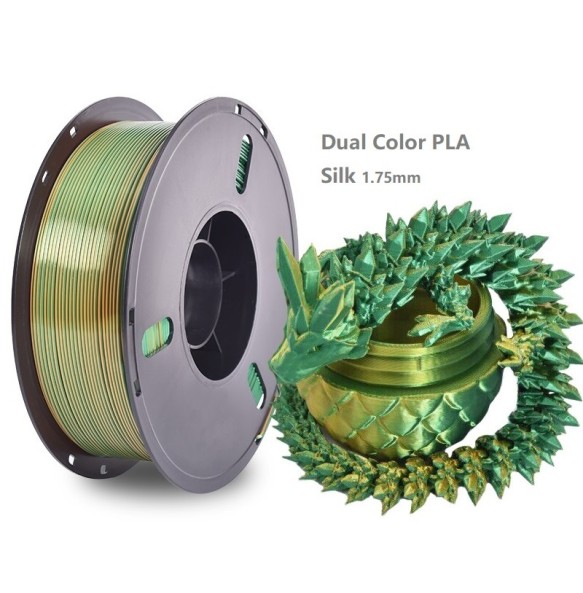 3D Printer Dual Color Filament PLA 1kg Silk Filament 1.75mm Two-tone 3D Printing Material Two Color Filament Sublimation Duotone