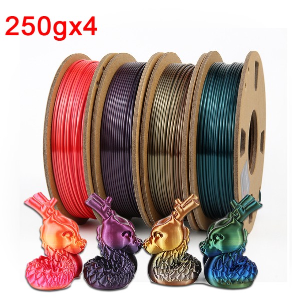 New Silk Rainbow PLA 1.75mm 3D Printing Material Duotone Gradient Gold Bronze Purple Black 3D Printer Filament 1kg 500g 250g