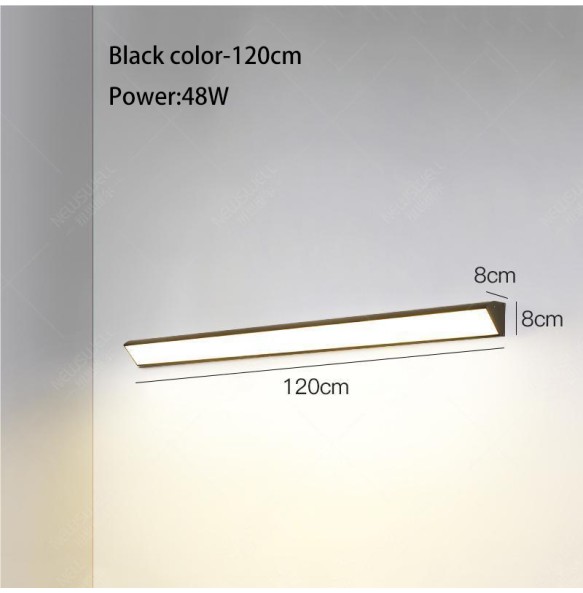 Led Waterproof Wall Lamp IP65 Outdoor Long Strip Exterior Line Light Garden Decoration External Wall Washer Lamps White Black