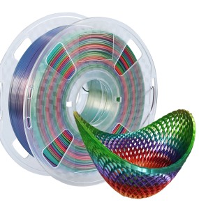 Silk Rainbow Filament 1.75mm For 3D Printer Shiny Polychrome Color PLA Filament Silk-like Sublimation Smooth Printing Materials