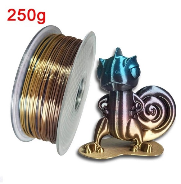 Silk PLA Filament 250g 1.75mm 3D Printer Filament Dual Color PLA Rainbow Filament PLA Tricolor Filamento impresora 3d