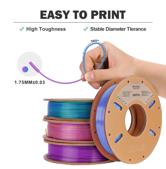 ERYONE 200g Dual Colors Silk PLA Filament For FDM 3D Printer 1.75mm ±0.03 High Quality New arrival Impresora 3D Printting